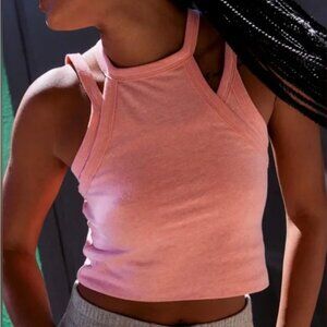 NWT Free People Two Times The Charm Tank in Pink Punch
